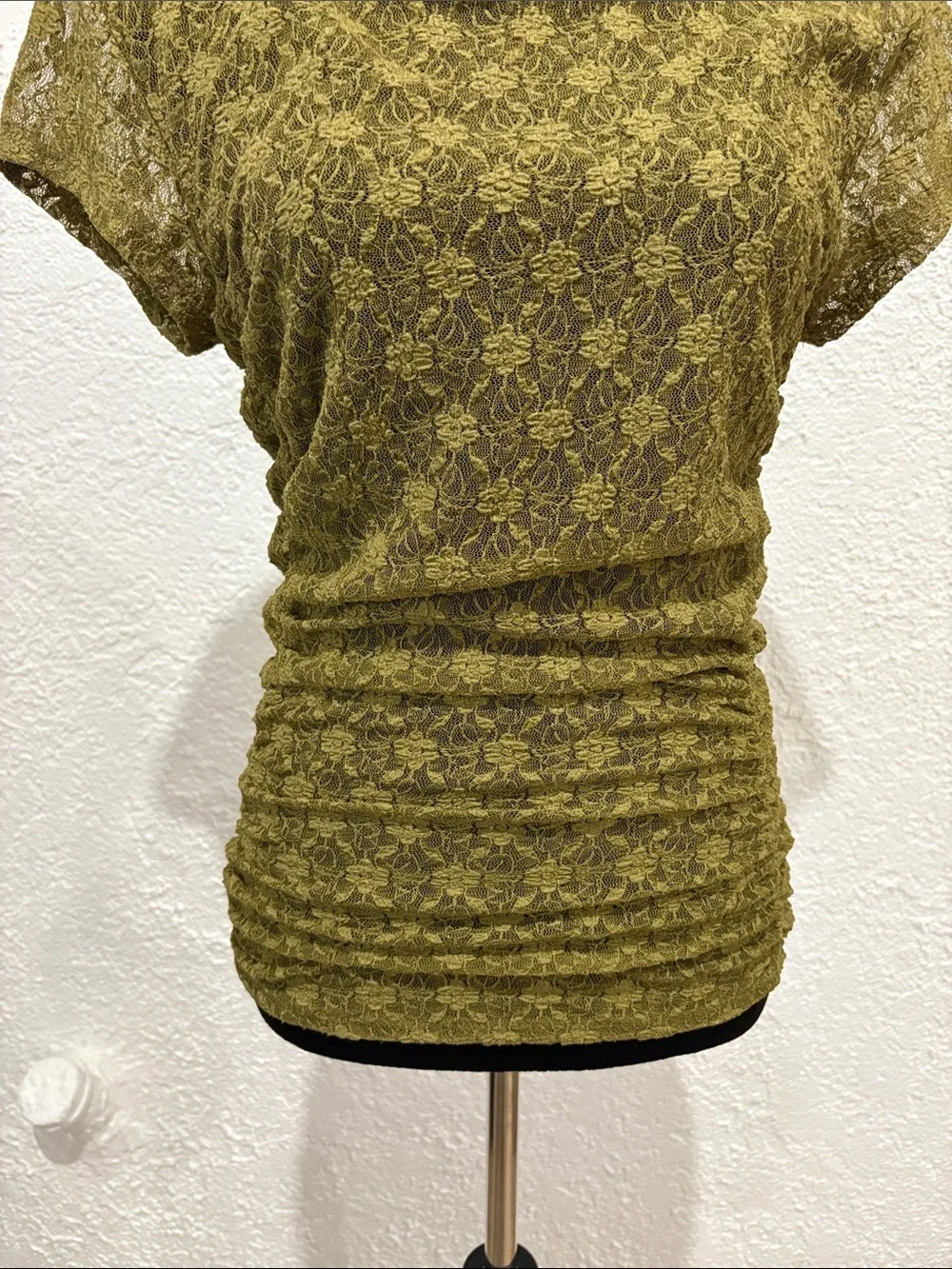 Intimately x Free People Women's Green Keep It Simple Lace Baby Lace Sheer Tee